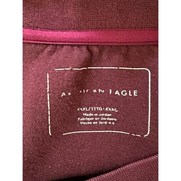 American Eagle Men's Big & Tall Burgundy Sweatshirt with Side Pockets Size XXXL - Picture 5 of 7